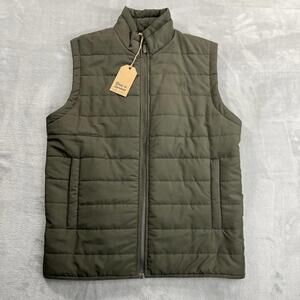 Texas Standard Puffer Knit Hybrid Vest Men's Medium Green Olive Full Zip NWT